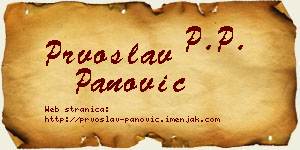 Prvoslav Panović vizit kartica